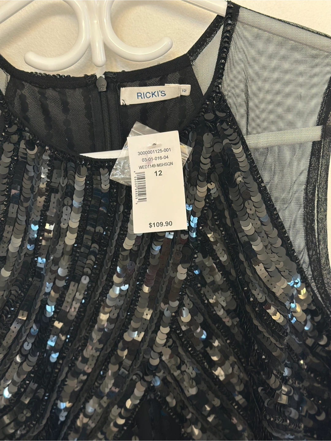 Black Sequin Sleeveless Dress Size 12 - photo 2