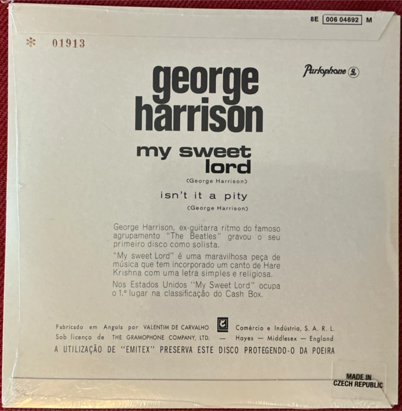 George Harrison - RSD 45 - Ltd Ed. Clear Vinyl - photo 2
