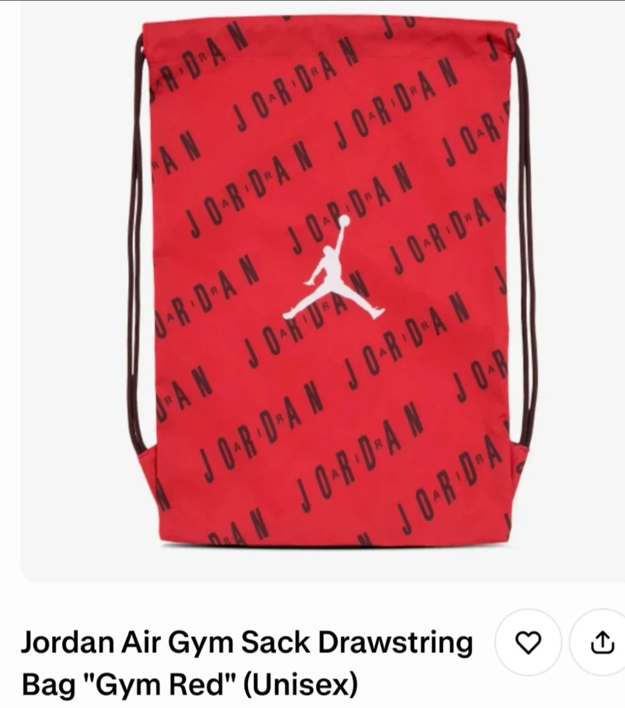 Jordan Air Gym Sack Drawstring Bag "Gym Red" - photo 4