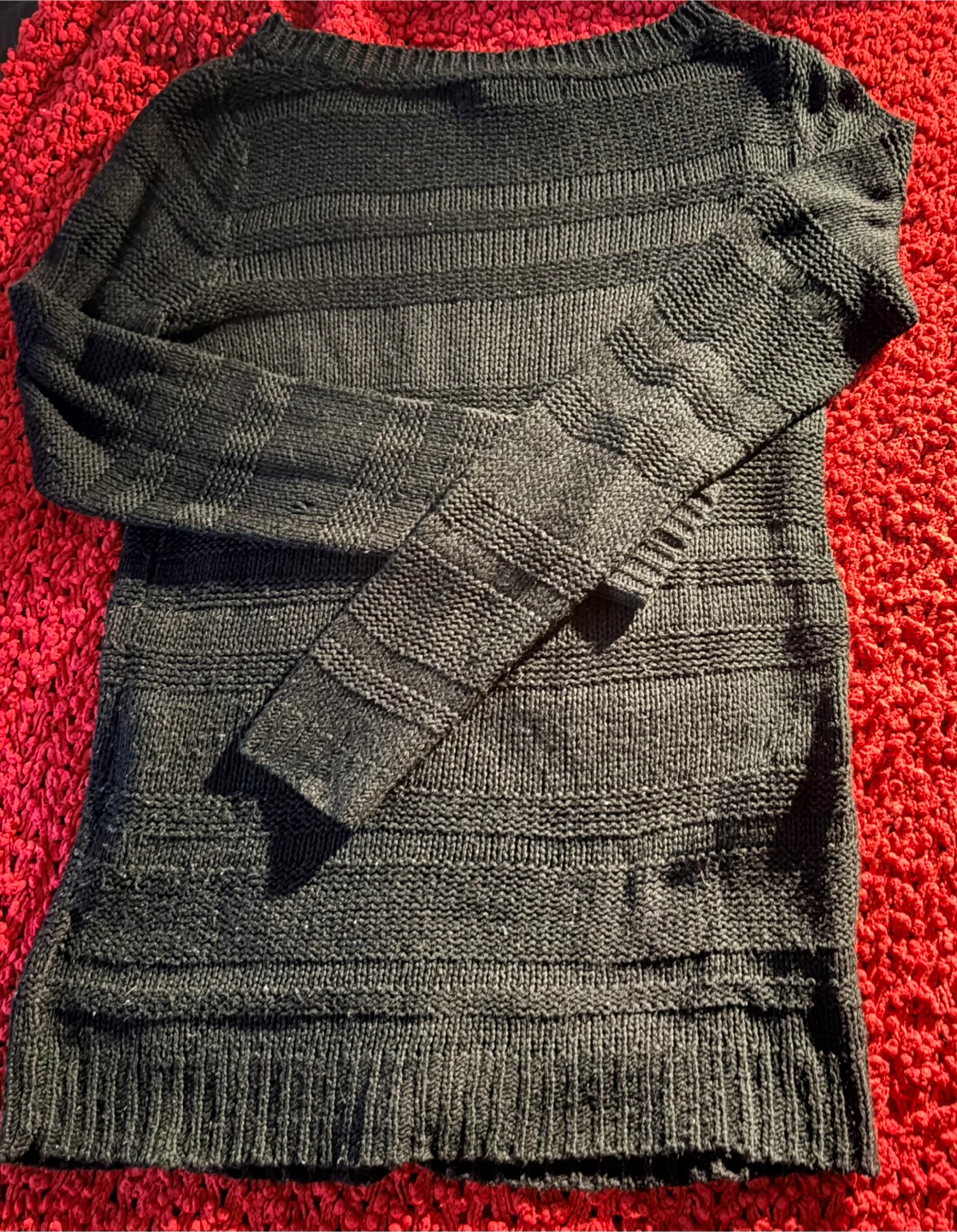XXI Black Striped Knit Sweater Size S/P - photo 3