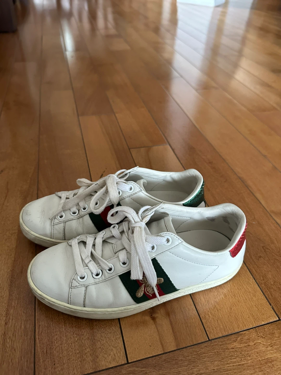 Gucci Ace Bee Sneakers White Leather