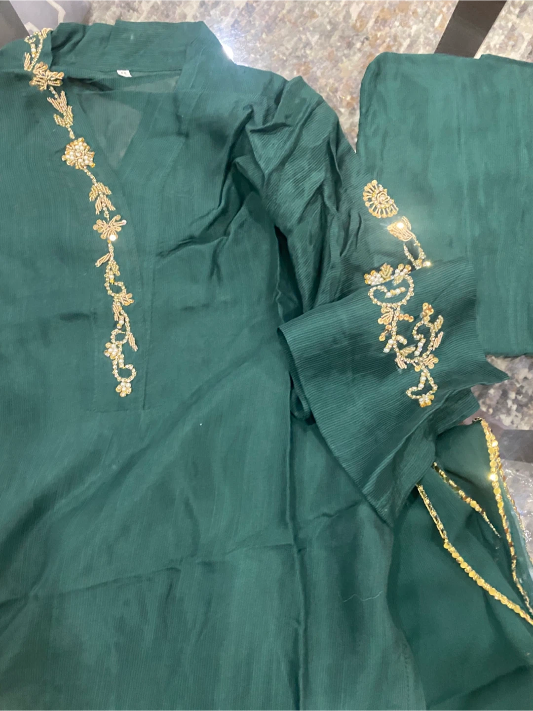 Silk Kurti Set 3 pcs- Size M - photo 2
