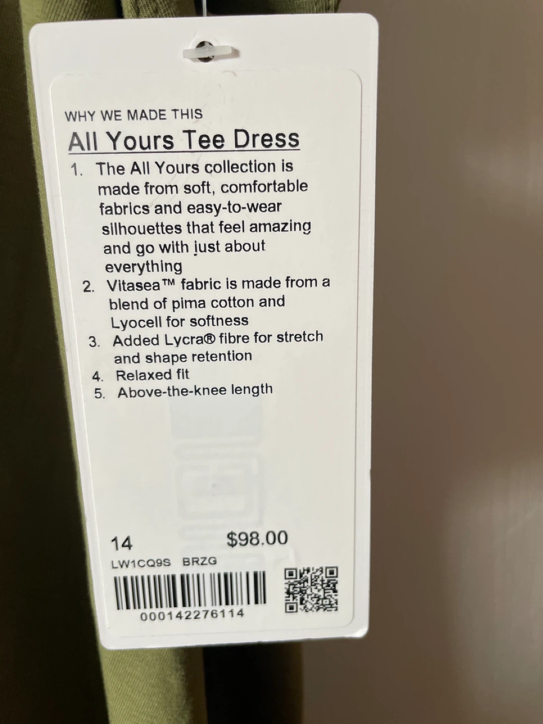 Lululemon All Yours Tee Dress