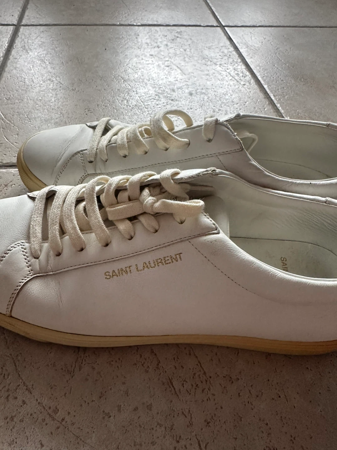 Saint Laurent Paris White Leather Sneakers - photo 2