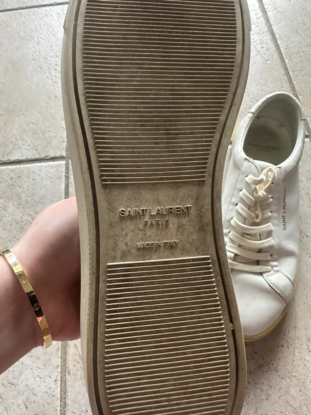 Saint Laurent Paris White Leather Sneakers - photo 3