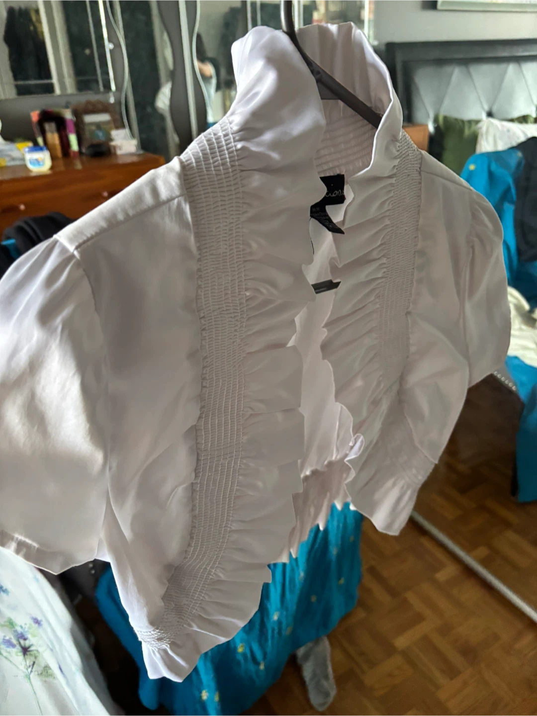 White Ruched Bolero Shrug - photo 2