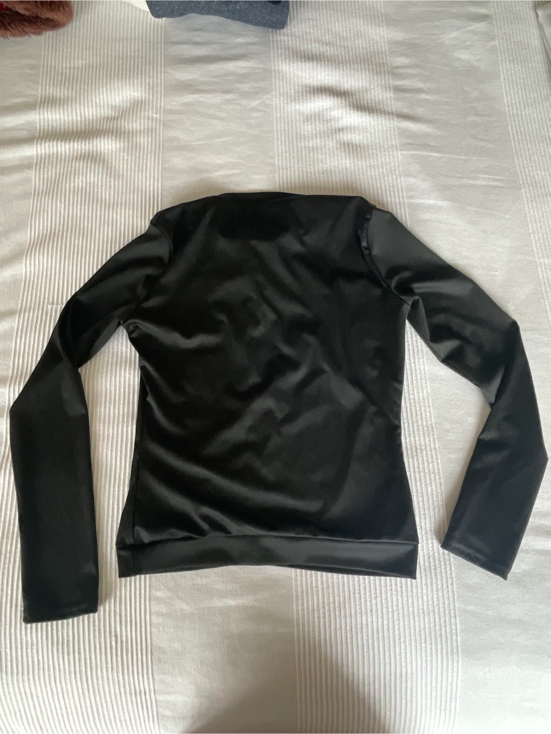 Black Lace-Up Long Sleeve Top