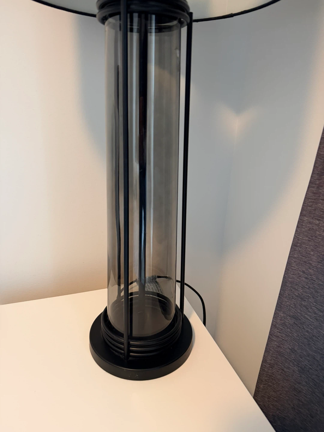 3 x Black Cylinder Table Lamp with Black Shade - photo 3
