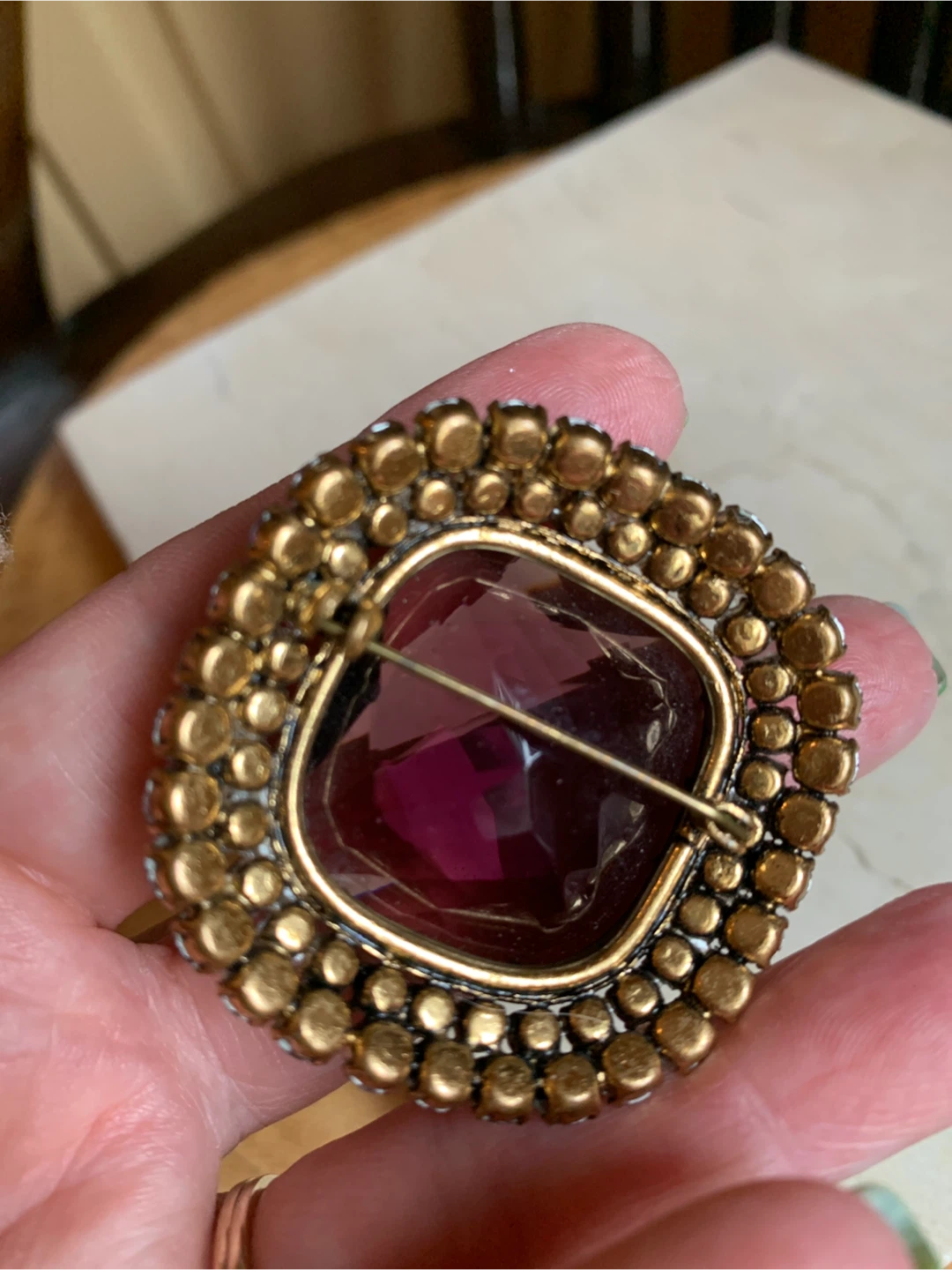 Vintage Amethyst Coloured Pearl Brooch - photo 4