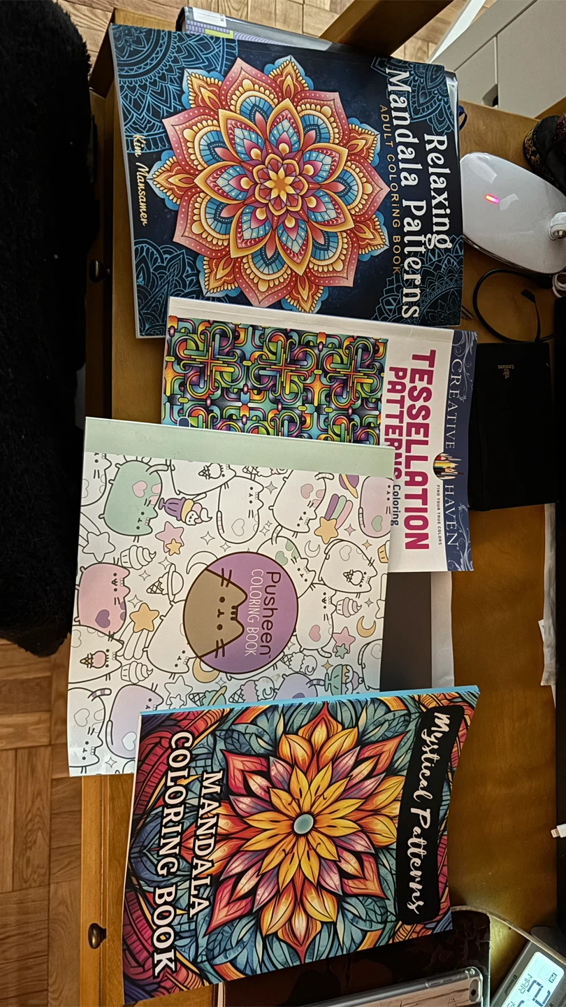 Adult Coloring Books - Mandala, Pusheen, Tessellation Patterns