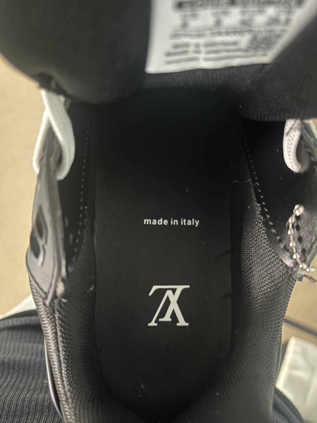 Louis Vuitton Black Leather Monogram Sneakers - Size 9 - photo 2