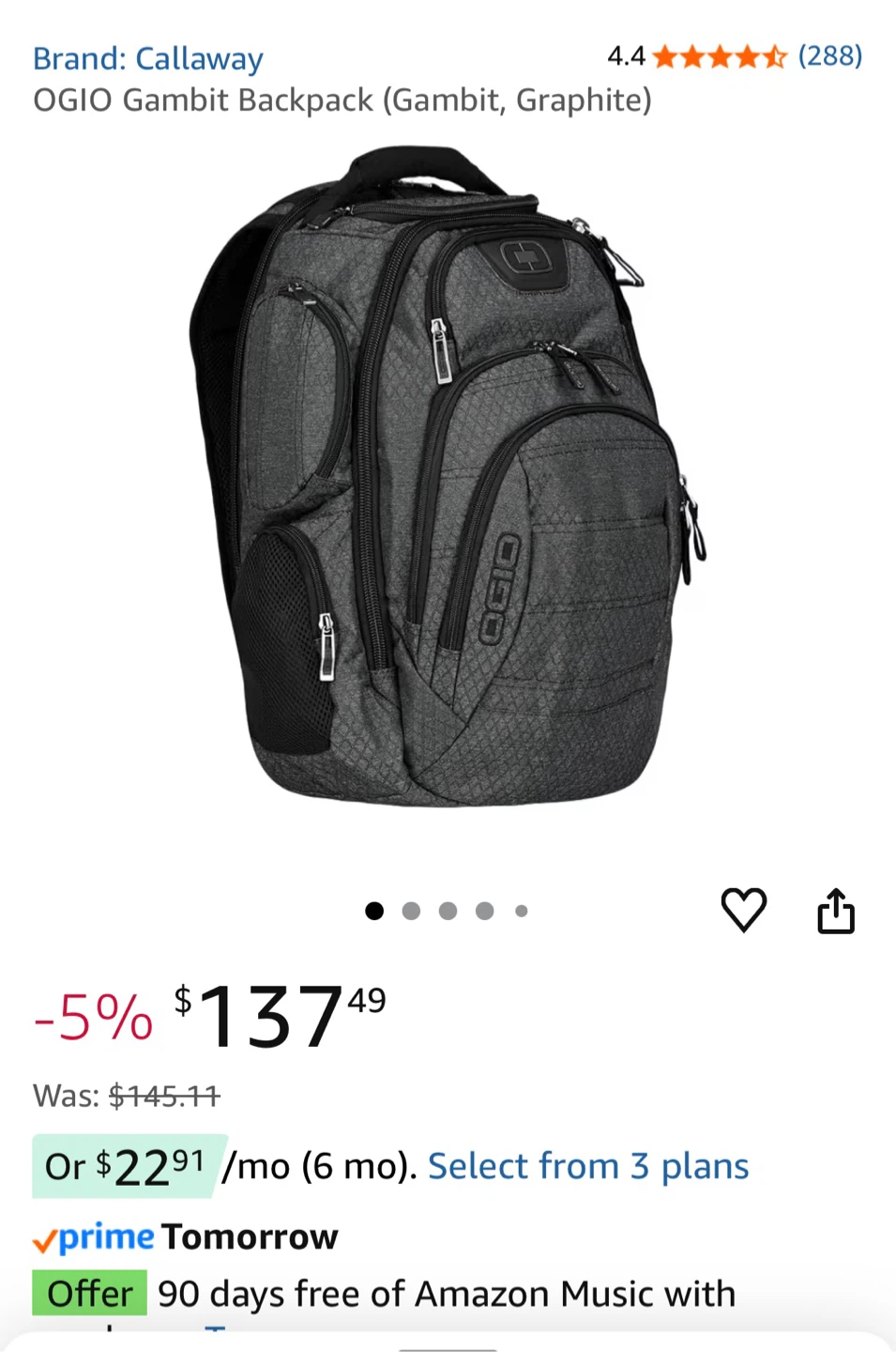 Ogio Gambit Backpack - Graphite - photo 2