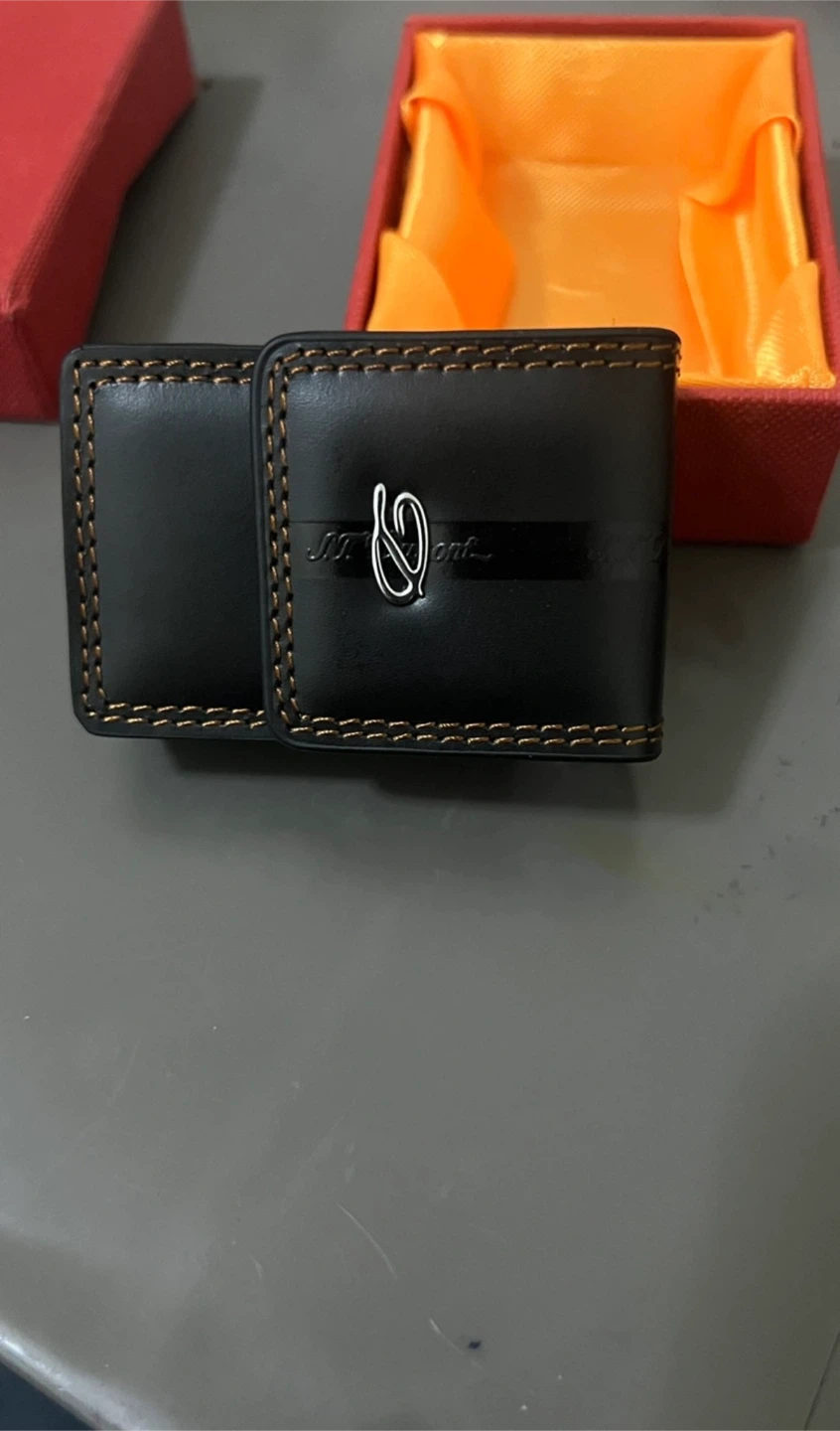 S.T. Dupont Black Leather Money Clip