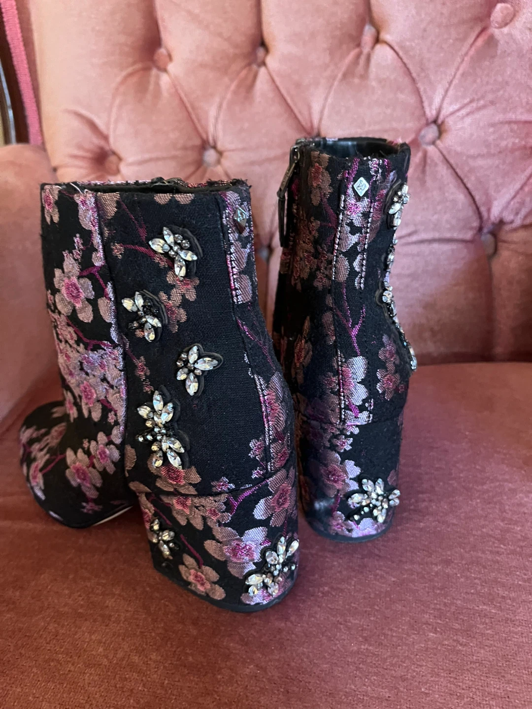 Sam Edelman Floral Embroidered Heeled Boots - photo 3