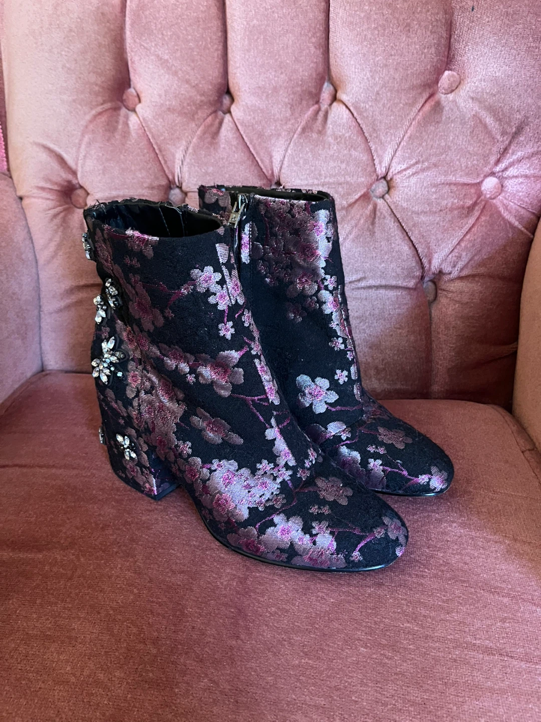 Sam Edelman Floral Embroidered Heeled Boots