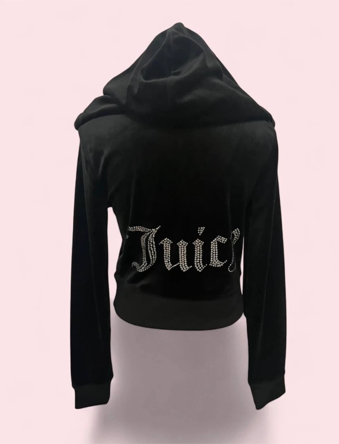Juicy Couture Black Velour Hoodie with Rhinestones - photo 2