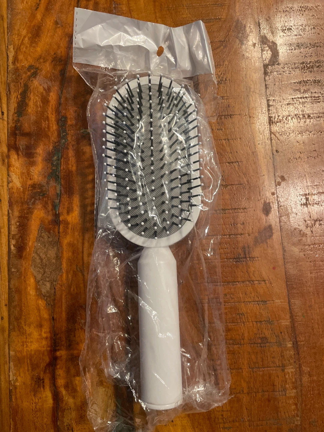White Oval Hair Brush with Handle