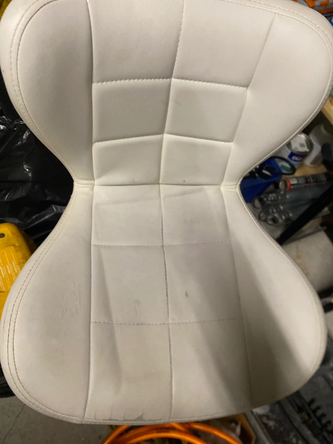 White Faux Leather bar stool