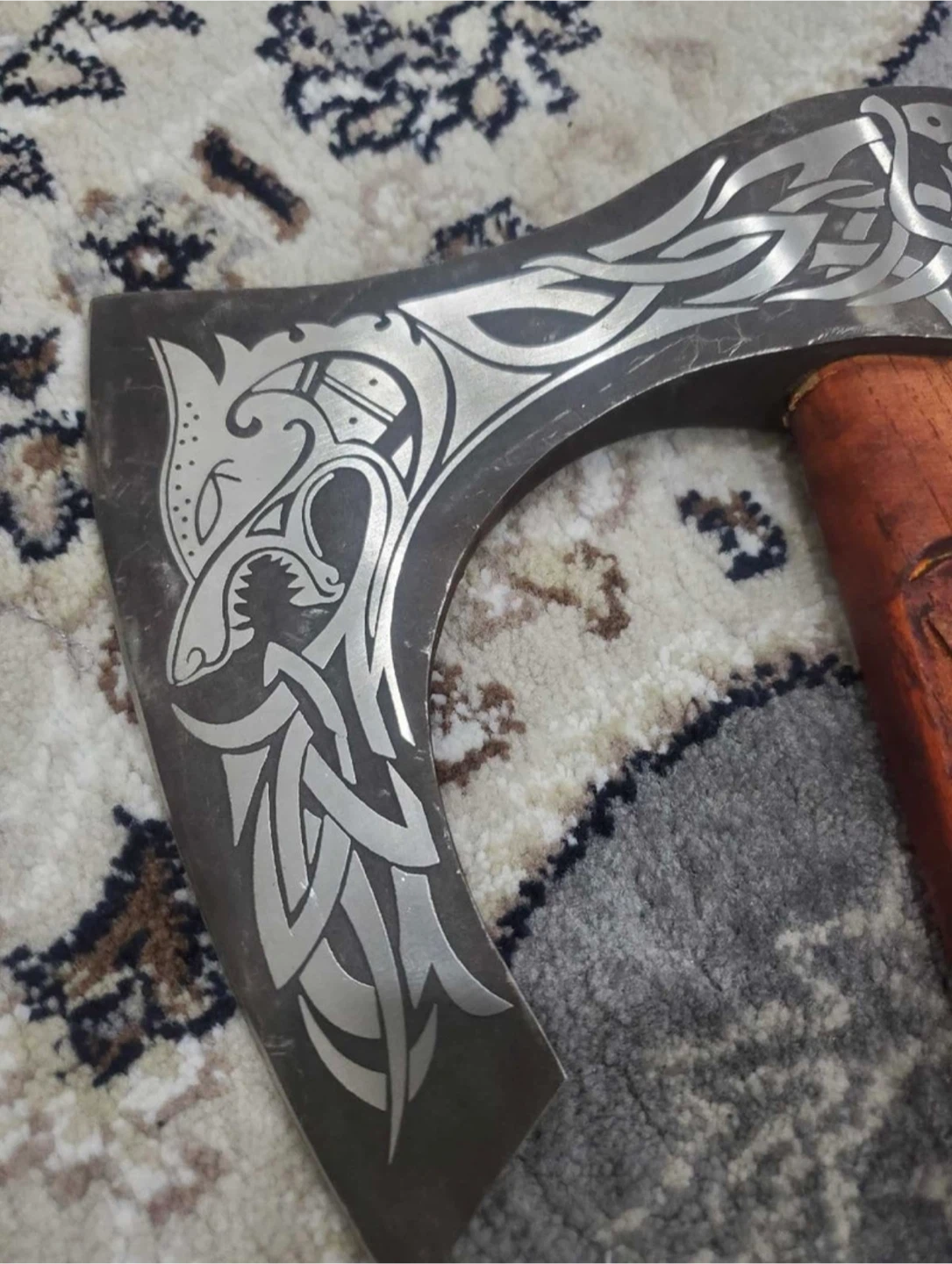 Handcrafted Viking Style Axe with Leather Sheath - photo 4
