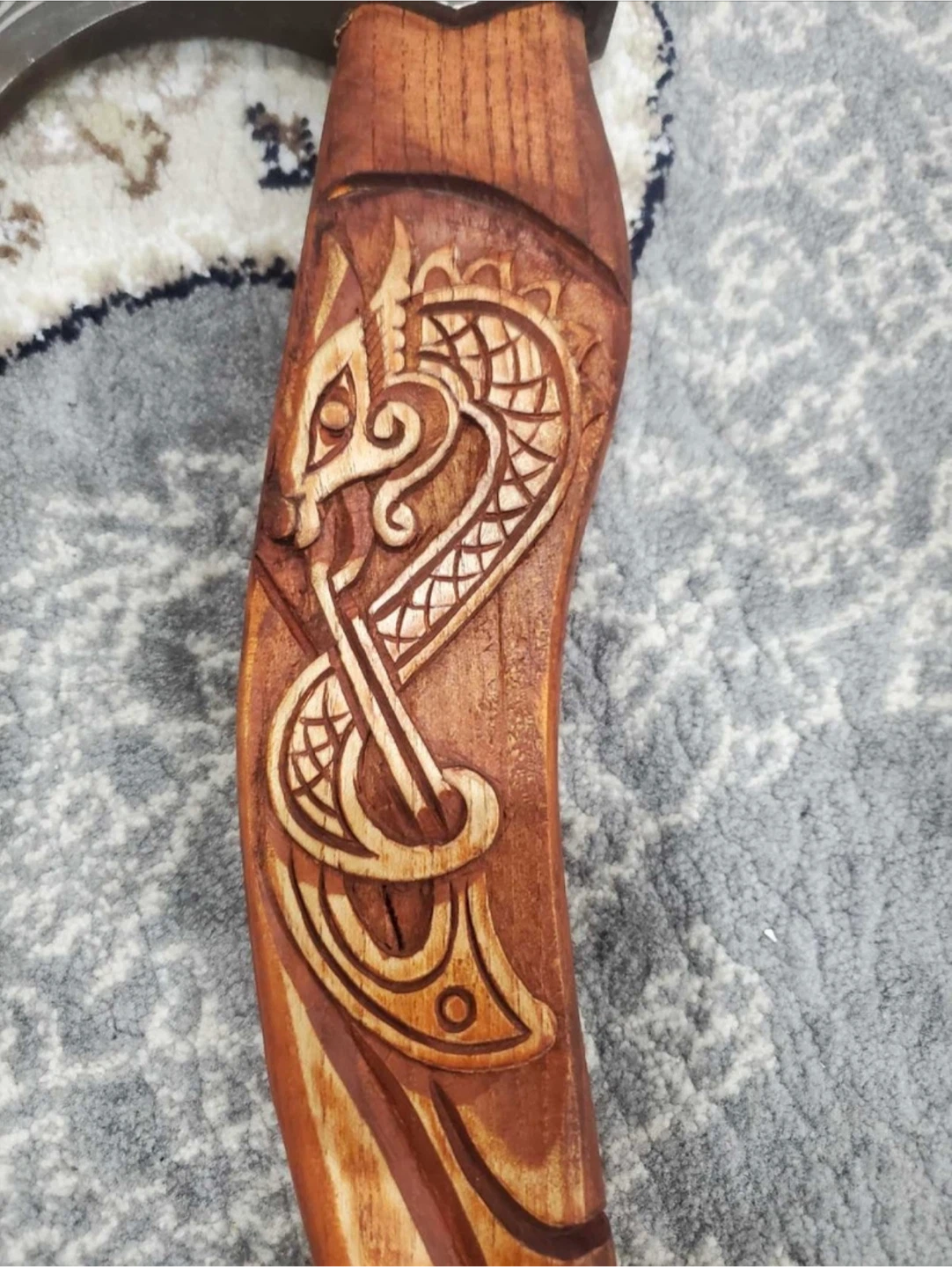 Handcrafted Viking Style Axe with Leather Sheath - photo 2