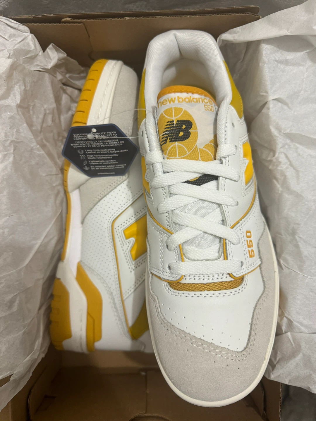New Balance 550 White Yellow Sneakers - photo 2