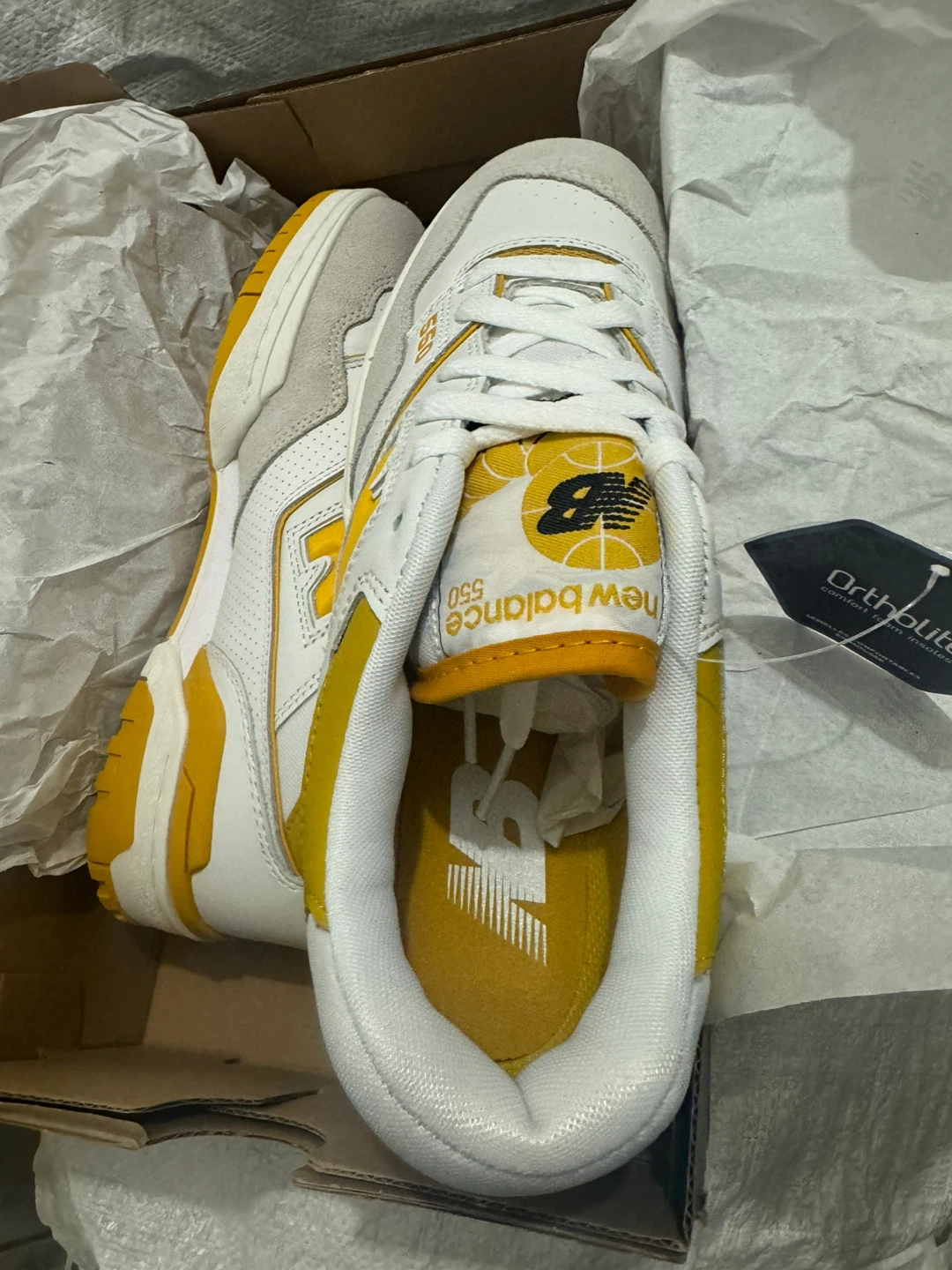 New Balance 550 White Yellow Sneakers - photo 3