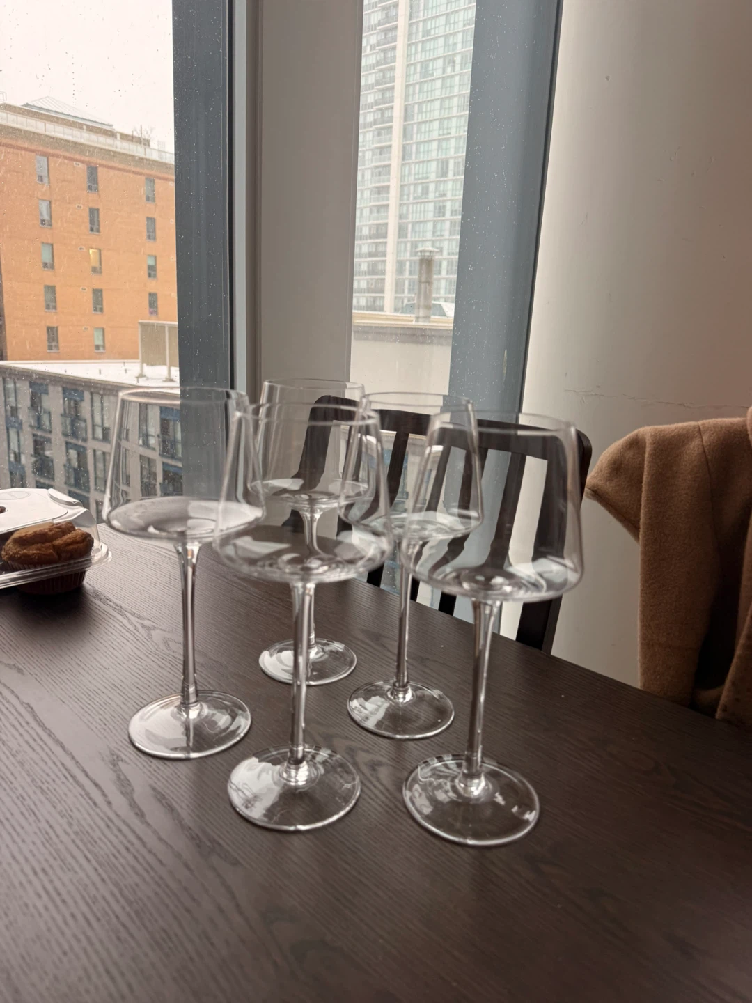 Set of 5 crystal Wine Glasses