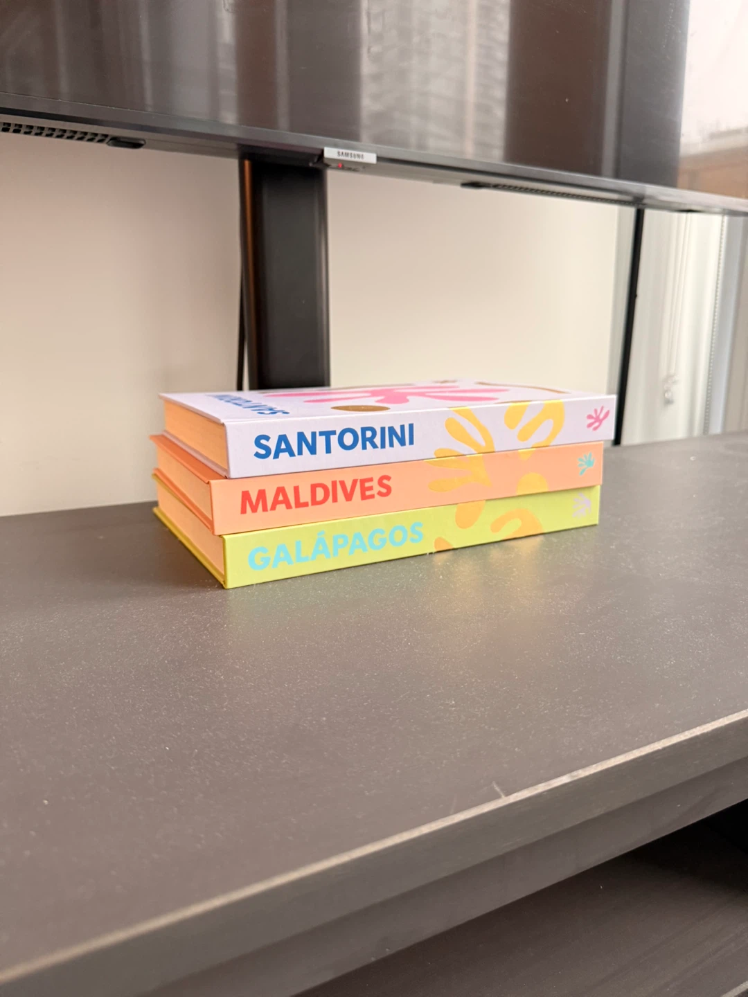Set of 3 Decorative Books: Santorini, Maldives, Galapagos