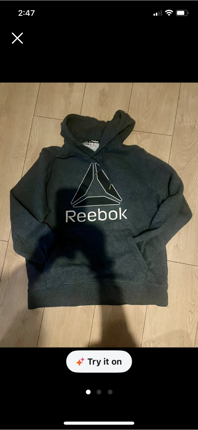Reebok Men's Dark Grey Hoodie