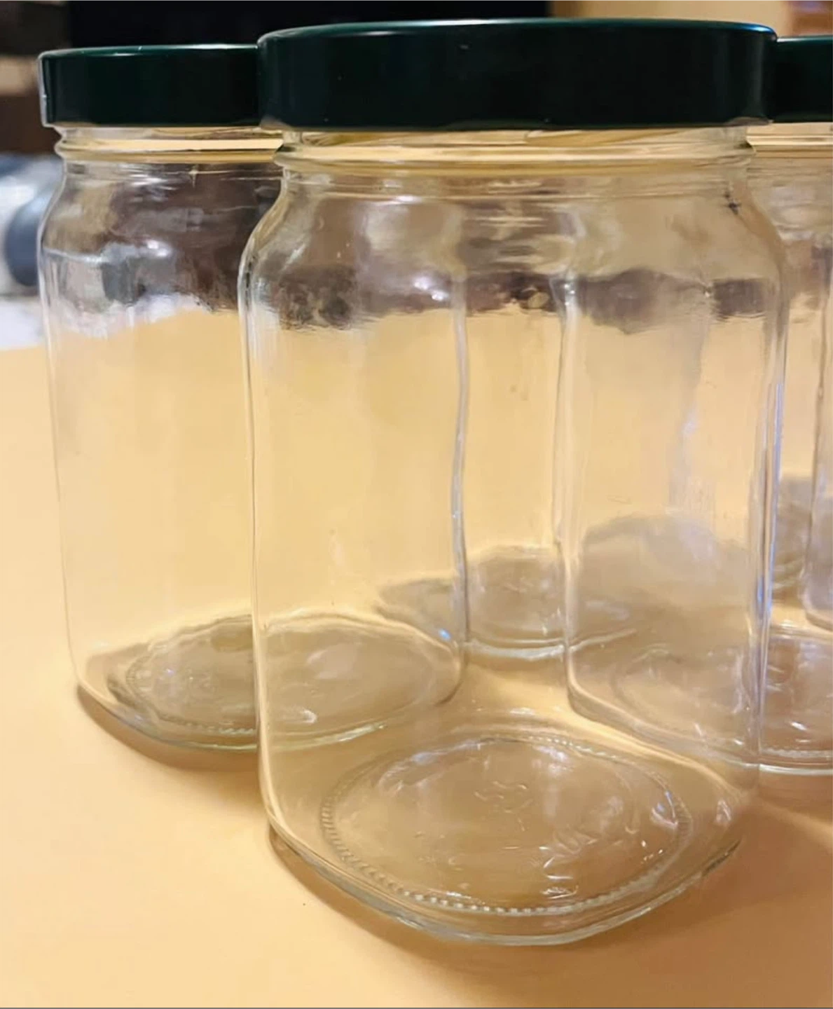 10 Glass Jars with Green Lids - photo 4