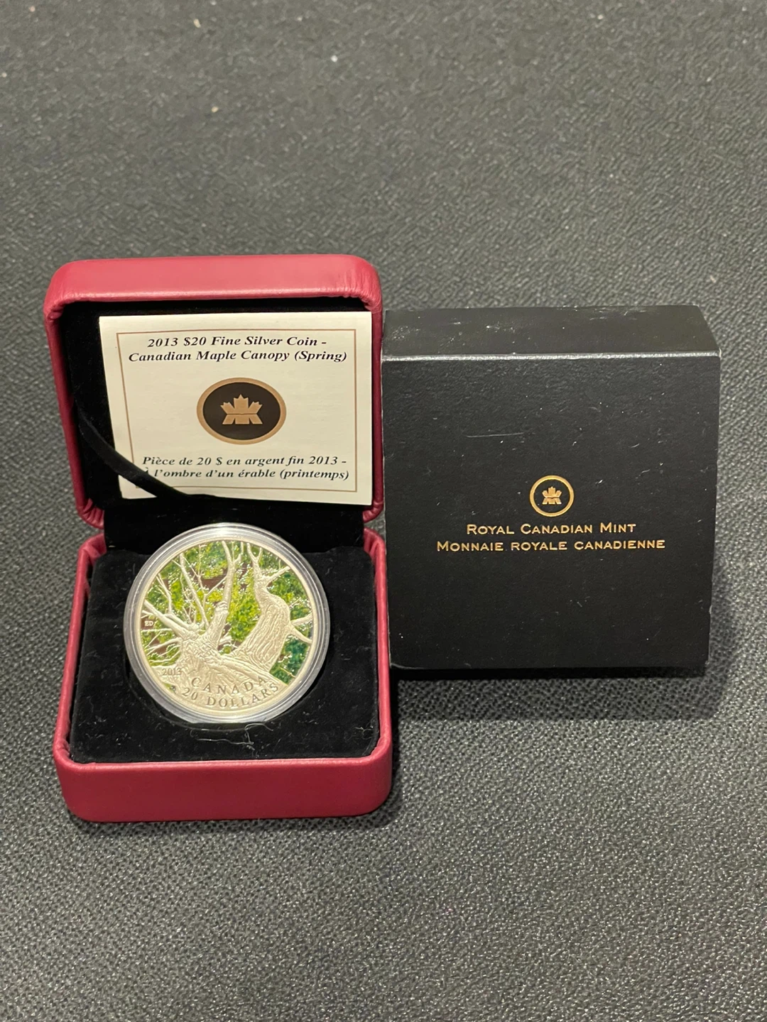 2013 $20 Fine Silver Coin - Canadian Maple Canopy (Spring)