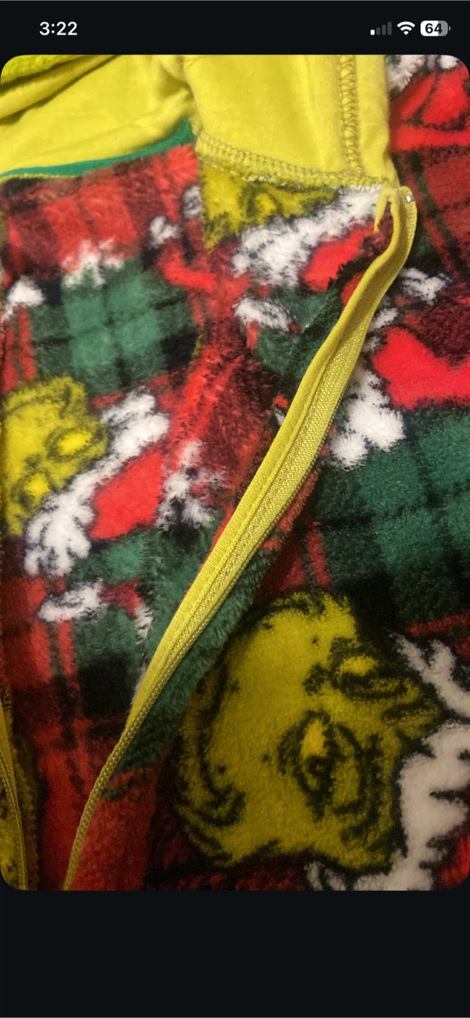 The Grinch Plaid Fleece Hooded Onesie Pajamas - photo 2