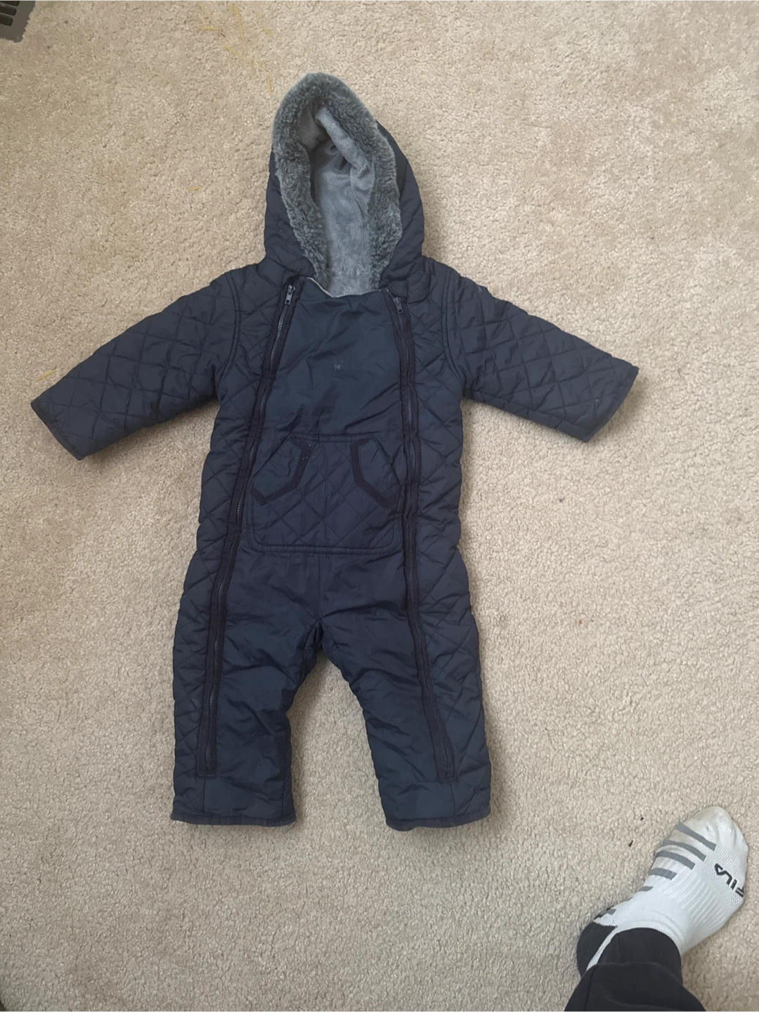 Baby Snowsuit with Fur-Lined Hood