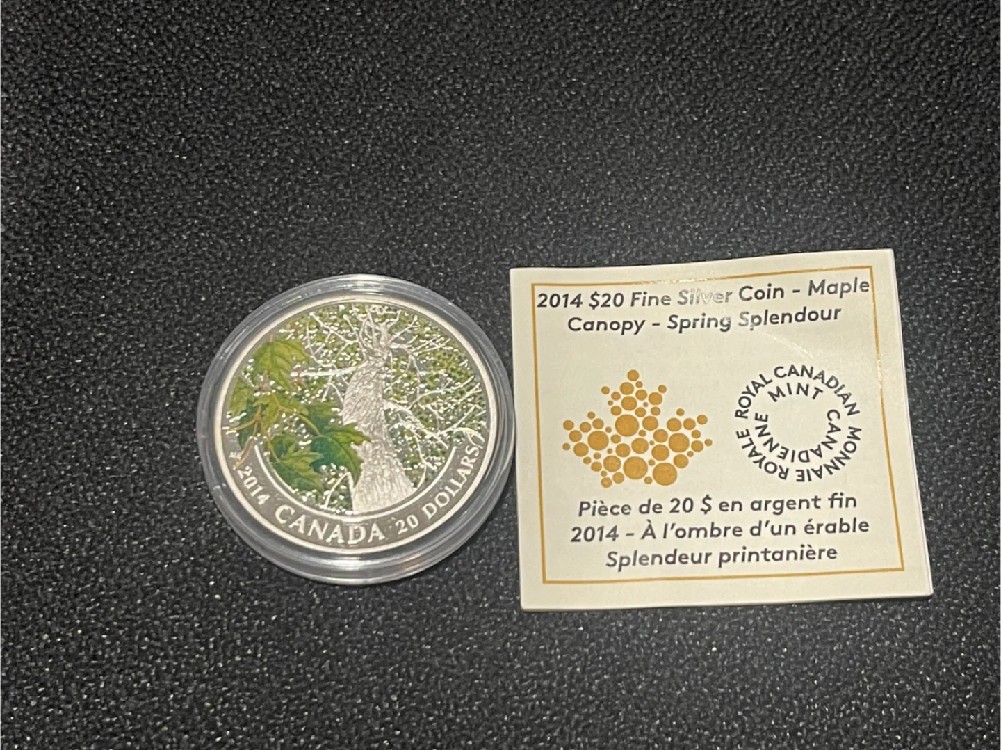2014 $20 Fine Silver Coin - Maple Canopy - Spring Splendour