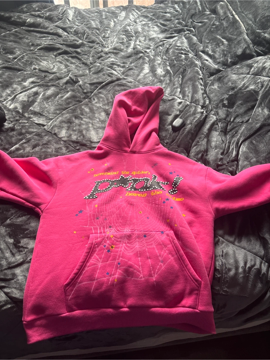 Sp5der Pink Hoodie Size M