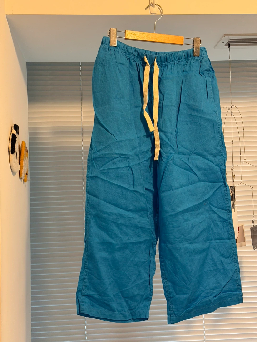 BEAMS BOY Blue 100% Hemp Cropped Pants