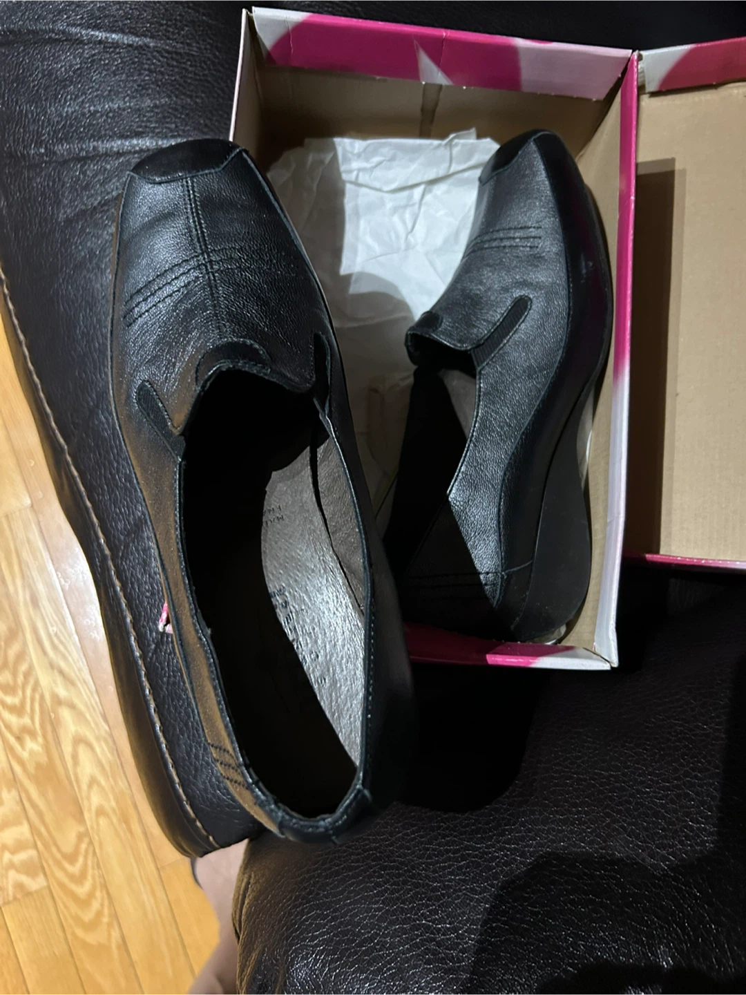 Artika Soft Black Leather Loafers Size 41 - photo 3