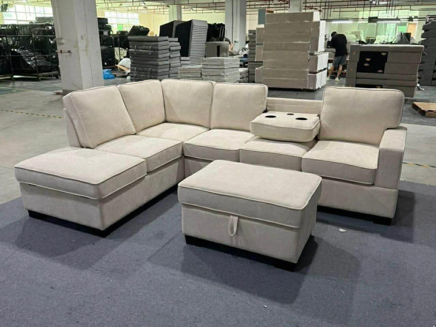 Sectional Sofa with Storage Ottoman - photo 2