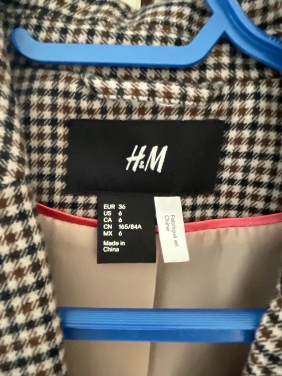 H&M Plaid Blazer Jacket Size 6 - photo 2