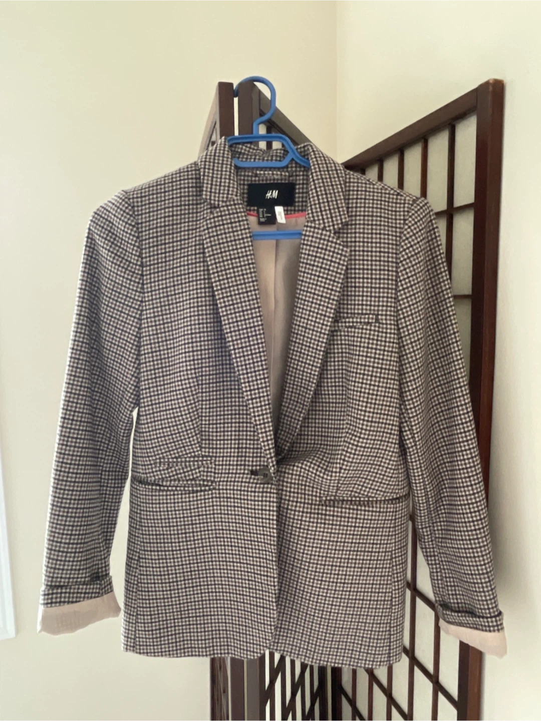 H&M Plaid Blazer Jacket Size 6