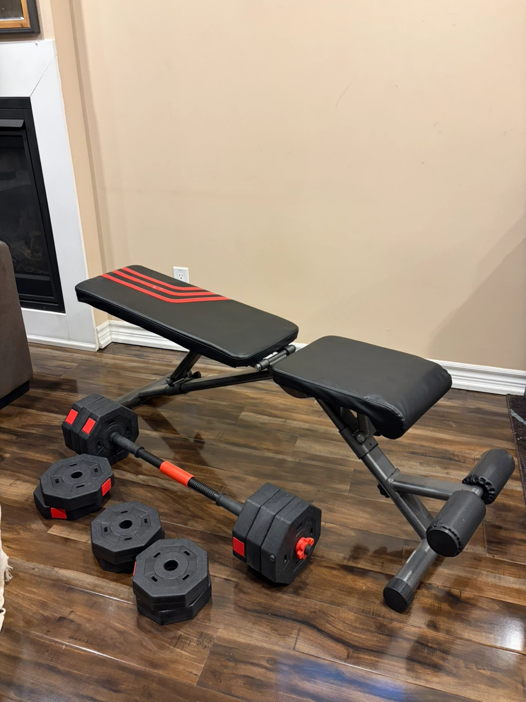 Adjustable Weight Bench with Dumbbells
