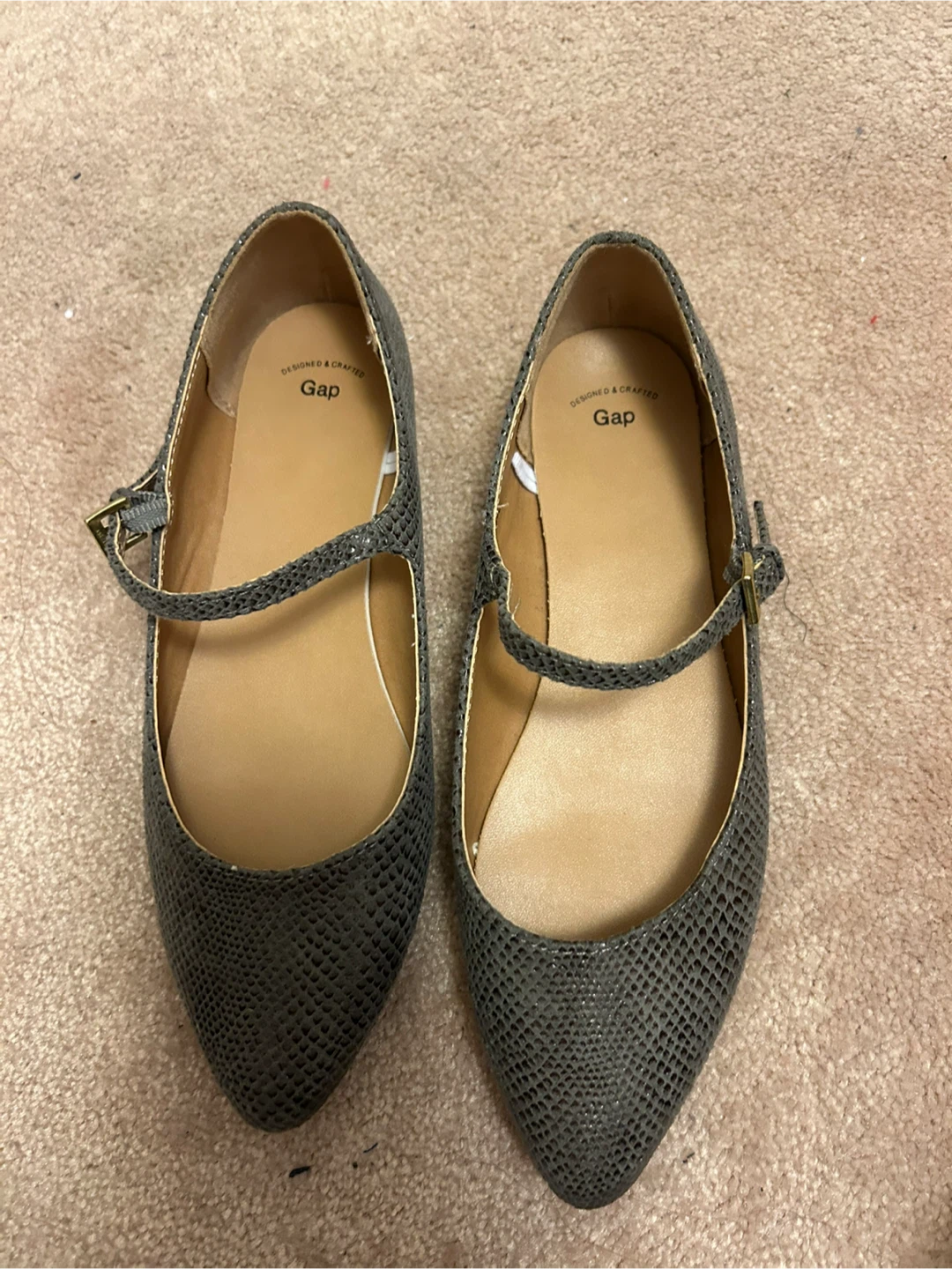 Gap Women's Grey Snake Print Ballet Flats Size 7