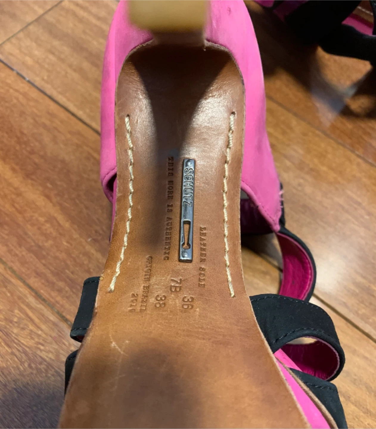 Schutz Strappy High Heel Sandals - Pink and Black - photo 2