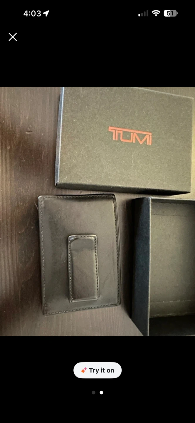 Tumi Black Leather card holder / wallet - photo 2