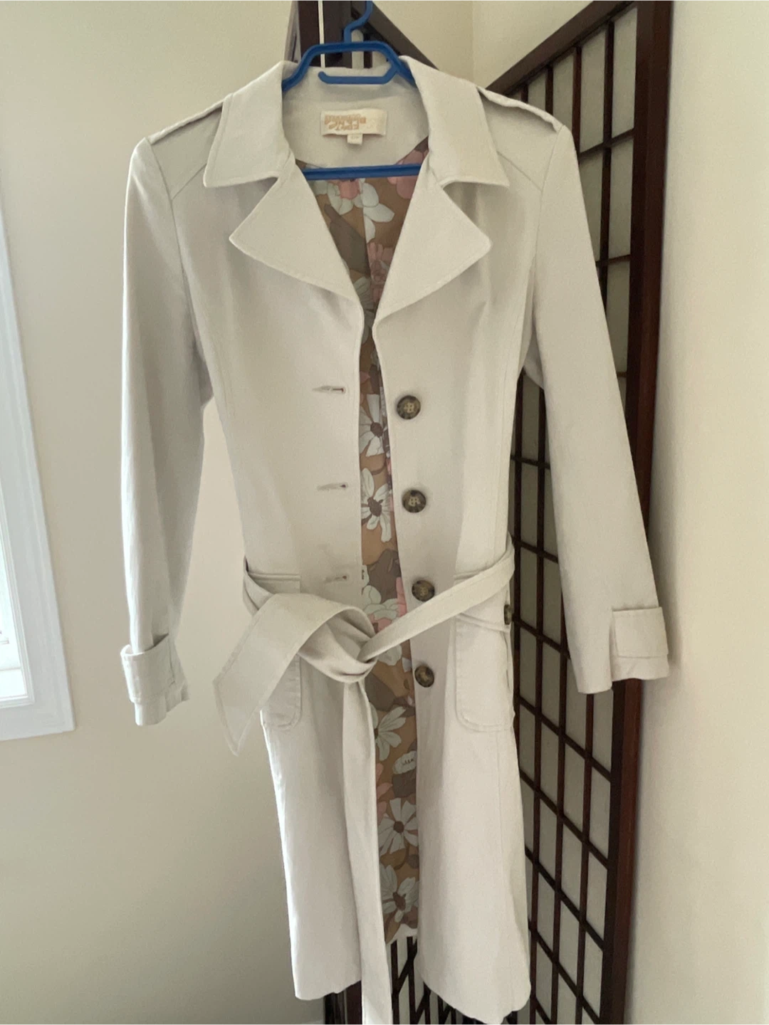 Costa Blanca Outerwear Trench Coat - Cream - Size S/P