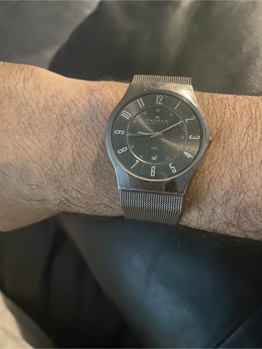Skagen Men's Sundby Titanium And Charcoal Steel Mesh Watch