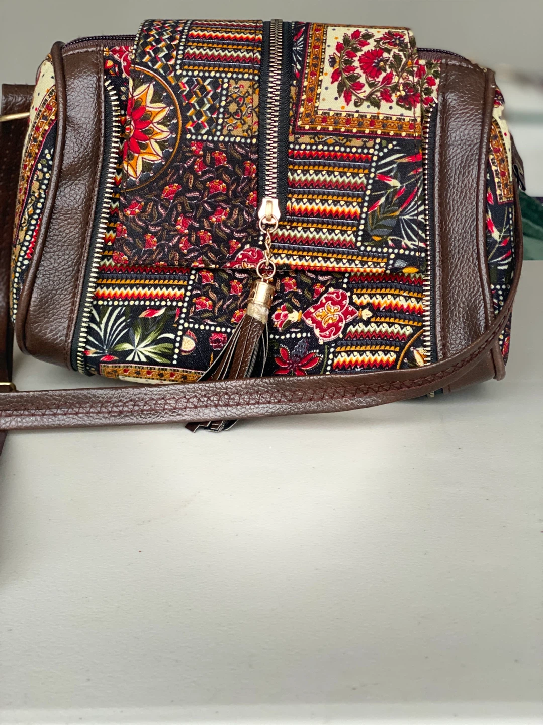 Handcrafted Boho Patchwork Crossbody Bag - photo 2