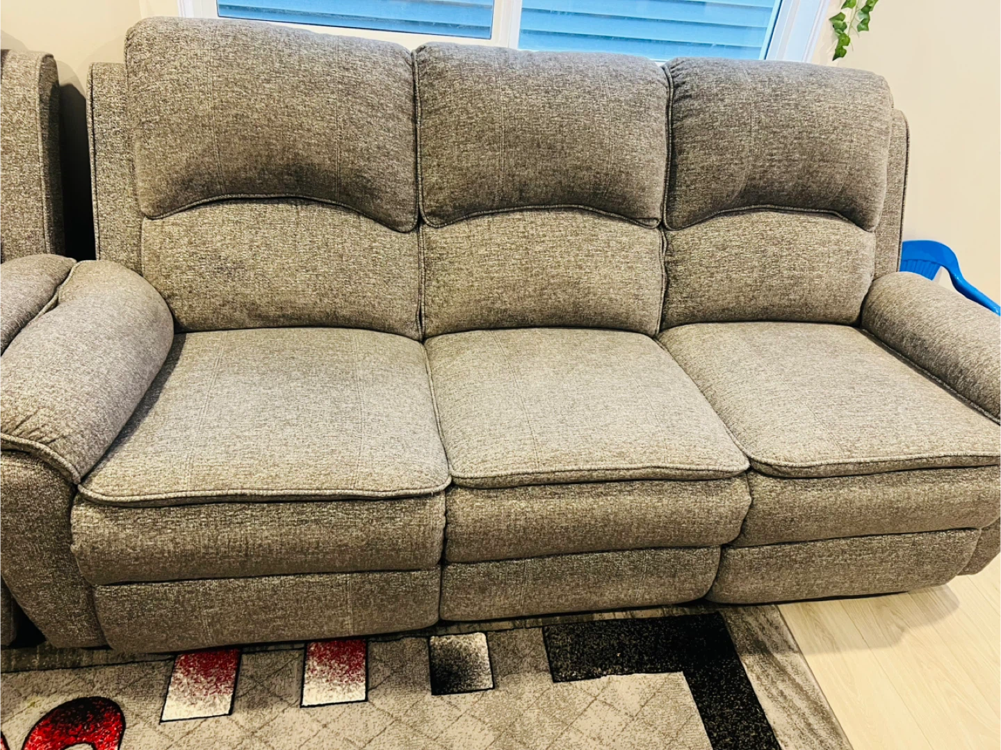 The Brick Fabric Reclining Sofa and love seat - Grey - photo 2