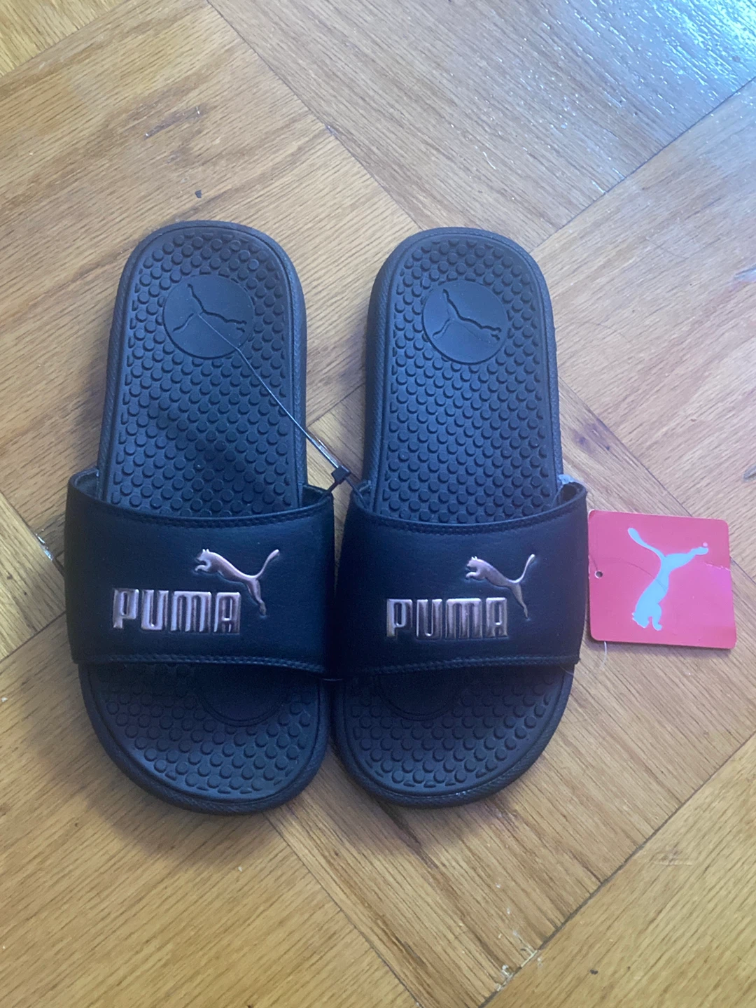 Black Rose Gold Puma Slides - photo 2