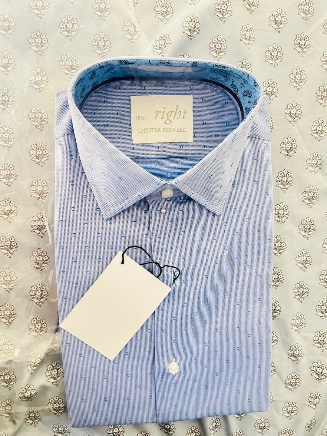 Chester Bernard Men's Light Blue Dress Shirt